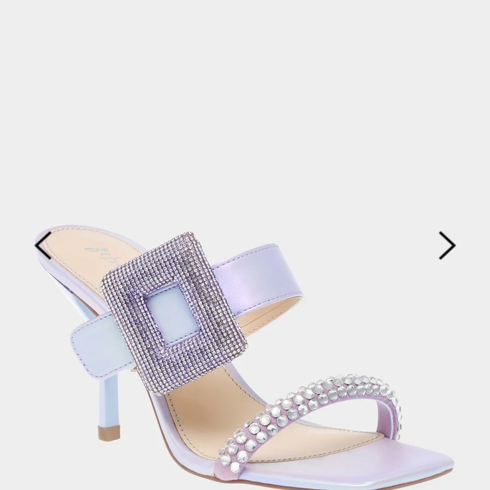 Betsey Johnson Lavender Heels with Rhinestone Buckle Anny size 9.5
